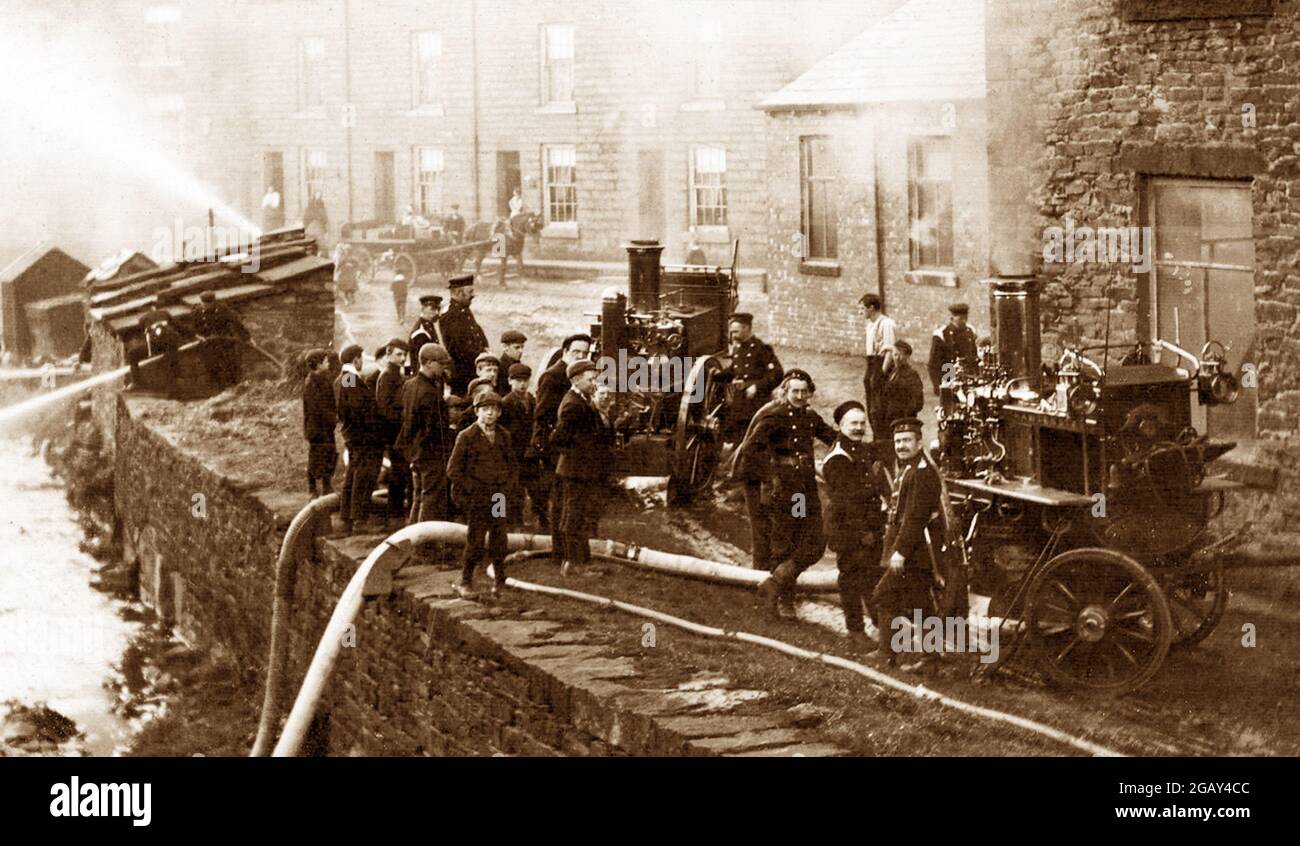 La brigade de pompiers de Rawtenstall Corporation, période victorienne Banque D'Images