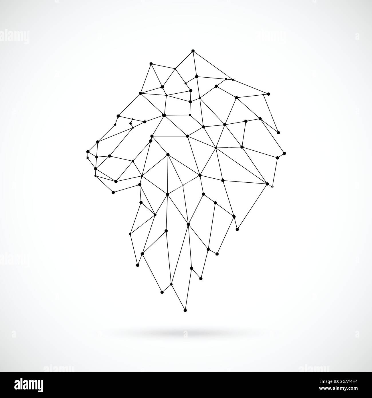 Silhouette de lion géométrique. Image du lion sous forme de constellation. Illustration vectorielle. Illustration de Vecteur