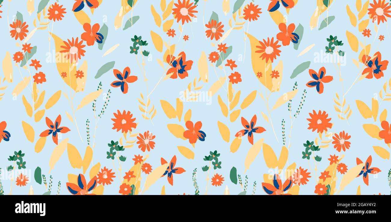 motif fleurs sauvages sur fond pastel Illustration de Vecteur