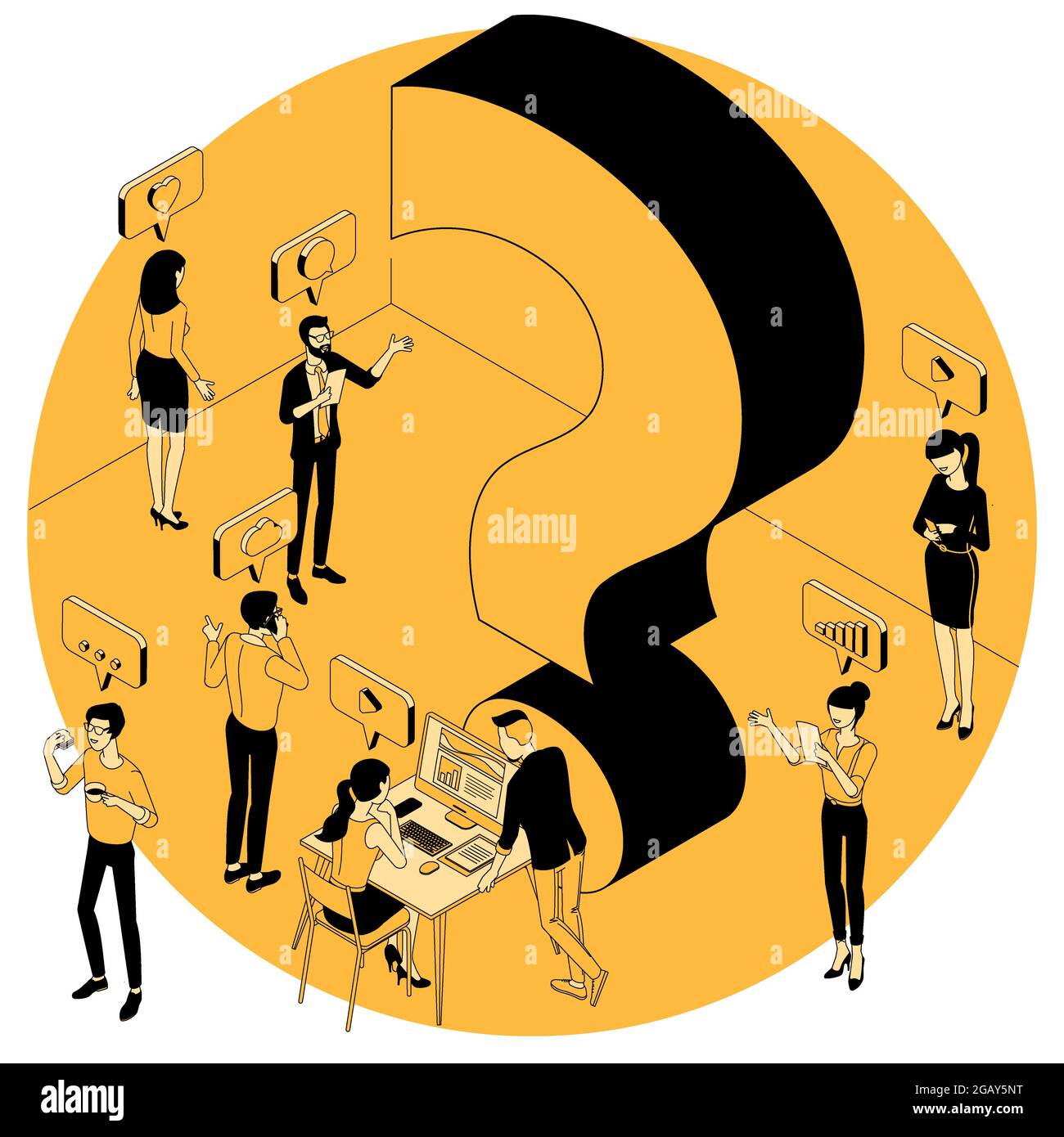 Grand point d'interrogation. Illustration de Vecteur