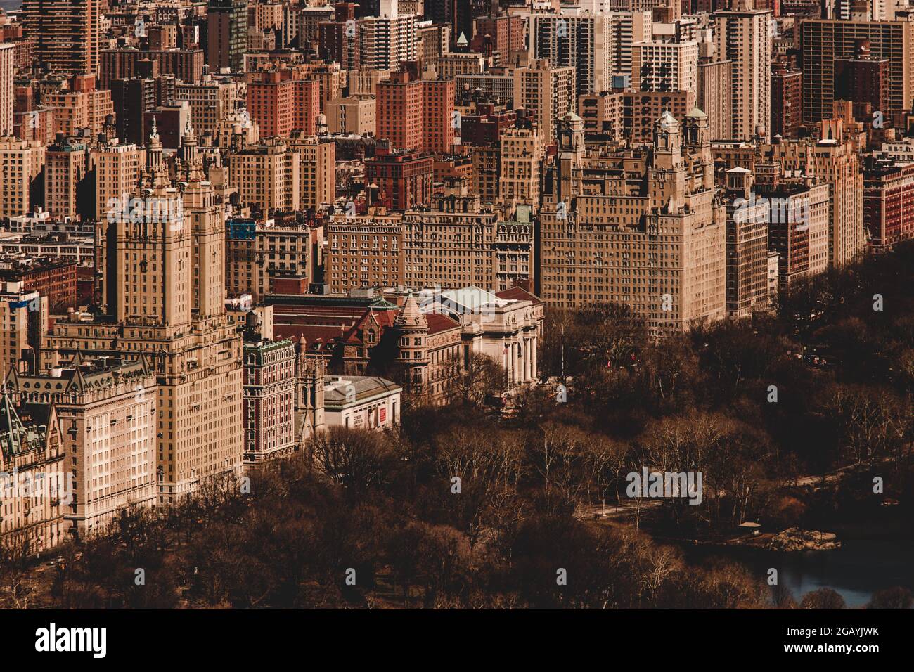 Vue panoramique sur Central Park et Upper West Side en automne. Manhattan, New York, États-Unis Banque D'Images