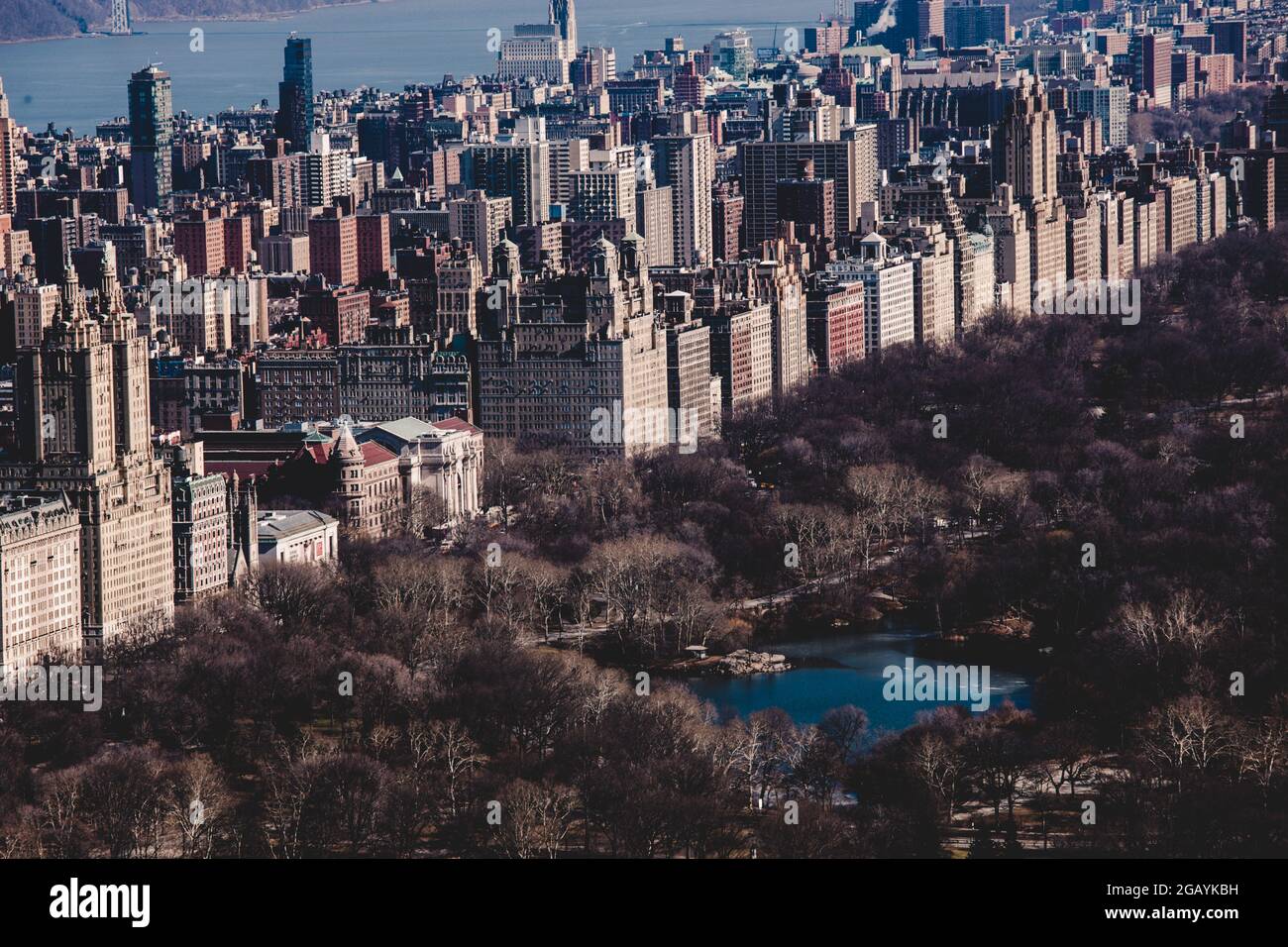 Vue panoramique sur Central Park et Upper West Side en automne. Manhattan, New York, États-Unis Banque D'Images Vue panoramique sur Central Park et Upper West Side en automne. Manhattan, New York, États-Unis Banque D'Images