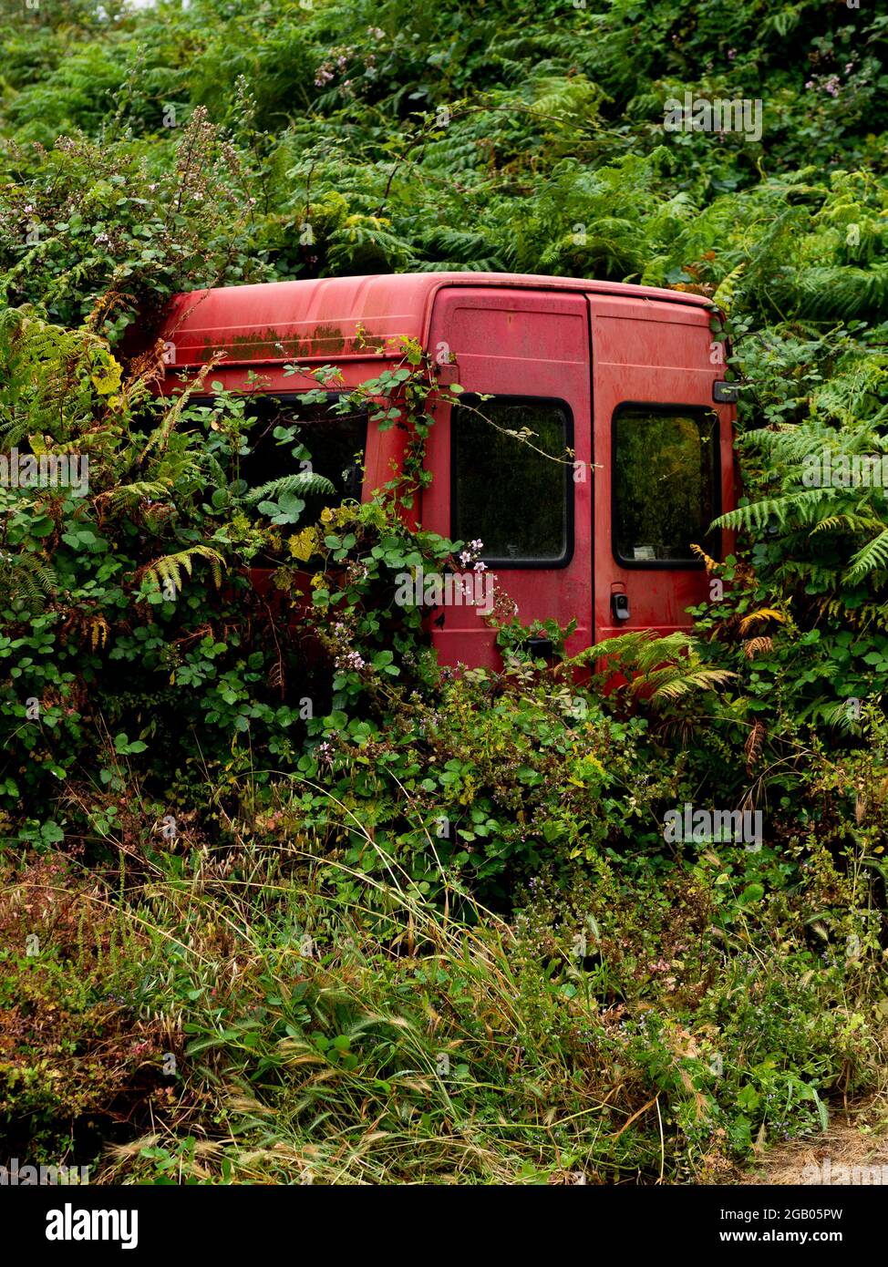 Fourgonnette abandonnée dans la nature Banque D'Images