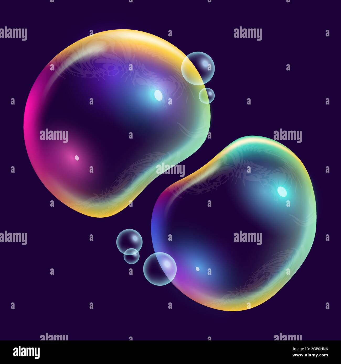 Des bulles colorées en arc-en-ciel et en forme de Lagrange. Illustration vectorielle. Illustration de Vecteur