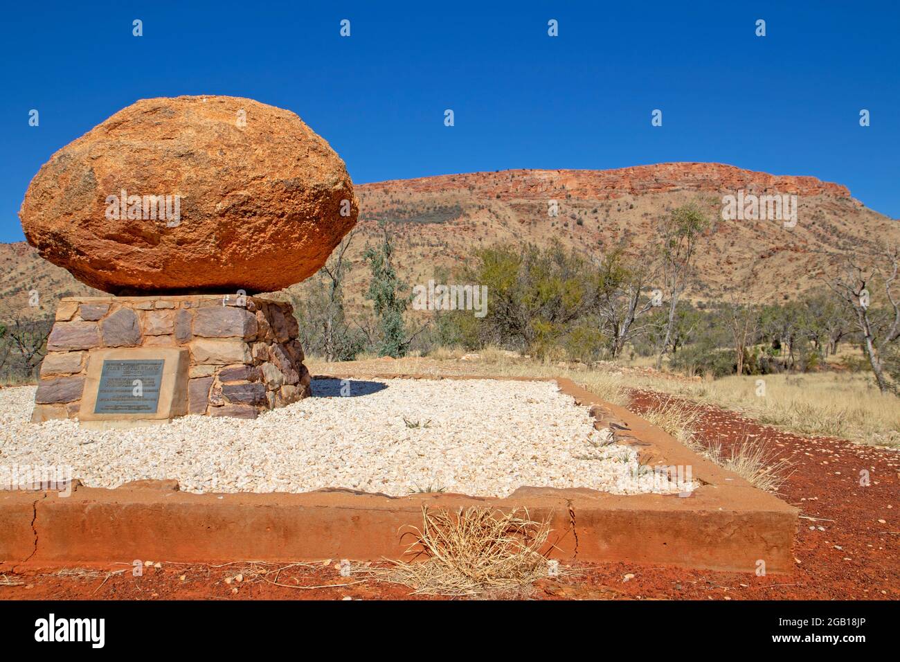 Tombe de John Flynn à l'extérieur d'Alice Springs Banque D'Images