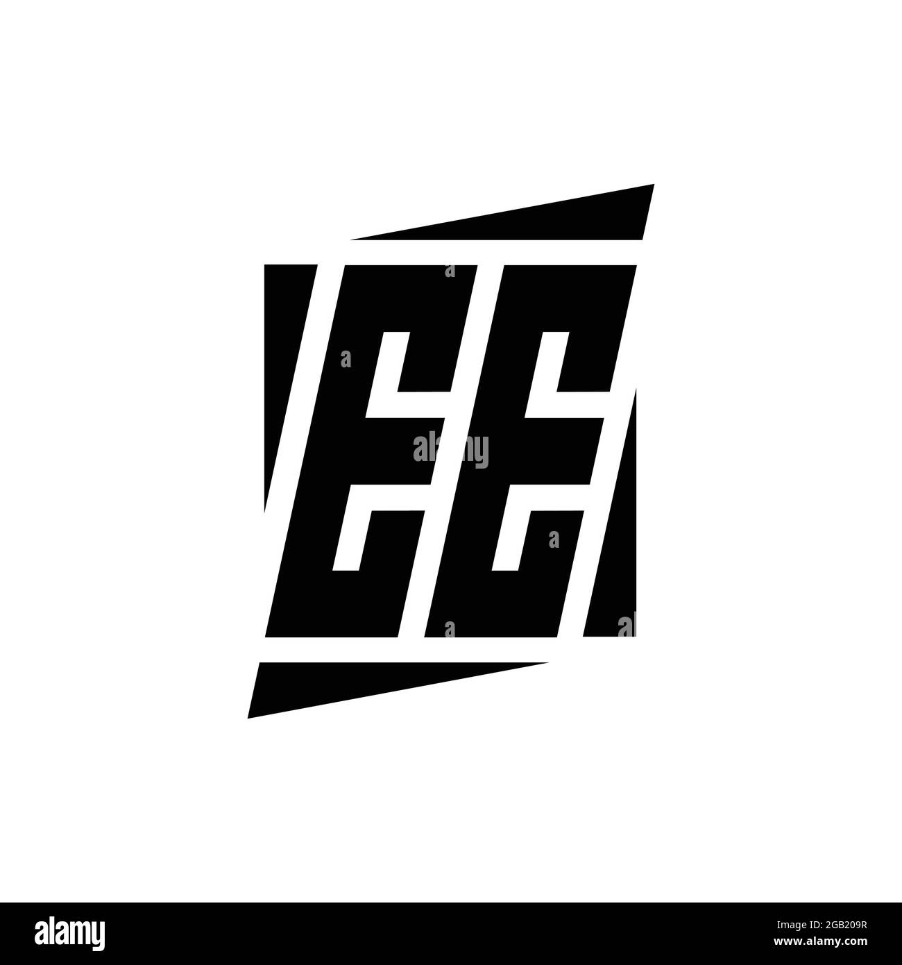 EE logo monogramme avec modèle de conception de style moderne isolé sur fond blanc Illustration de Vecteur