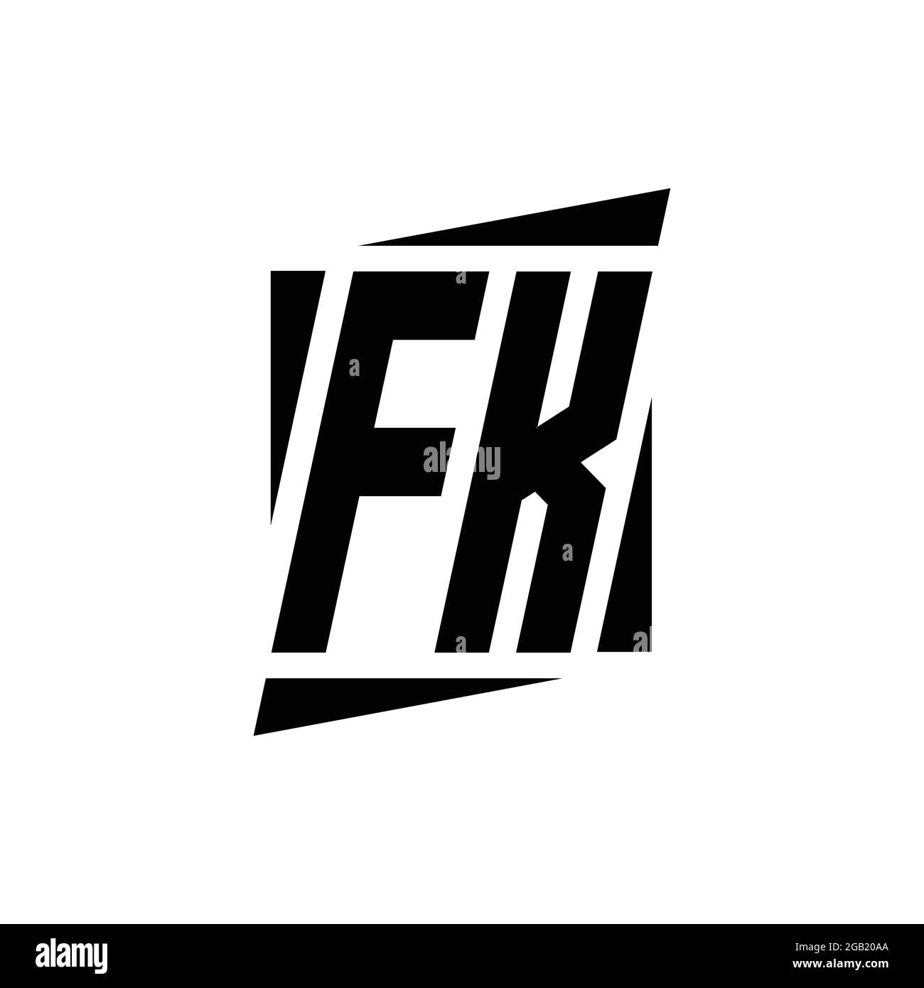 Monogramme FK logo avec modèle de conception de style moderne isolé sur fond blanc Illustration de Vecteur