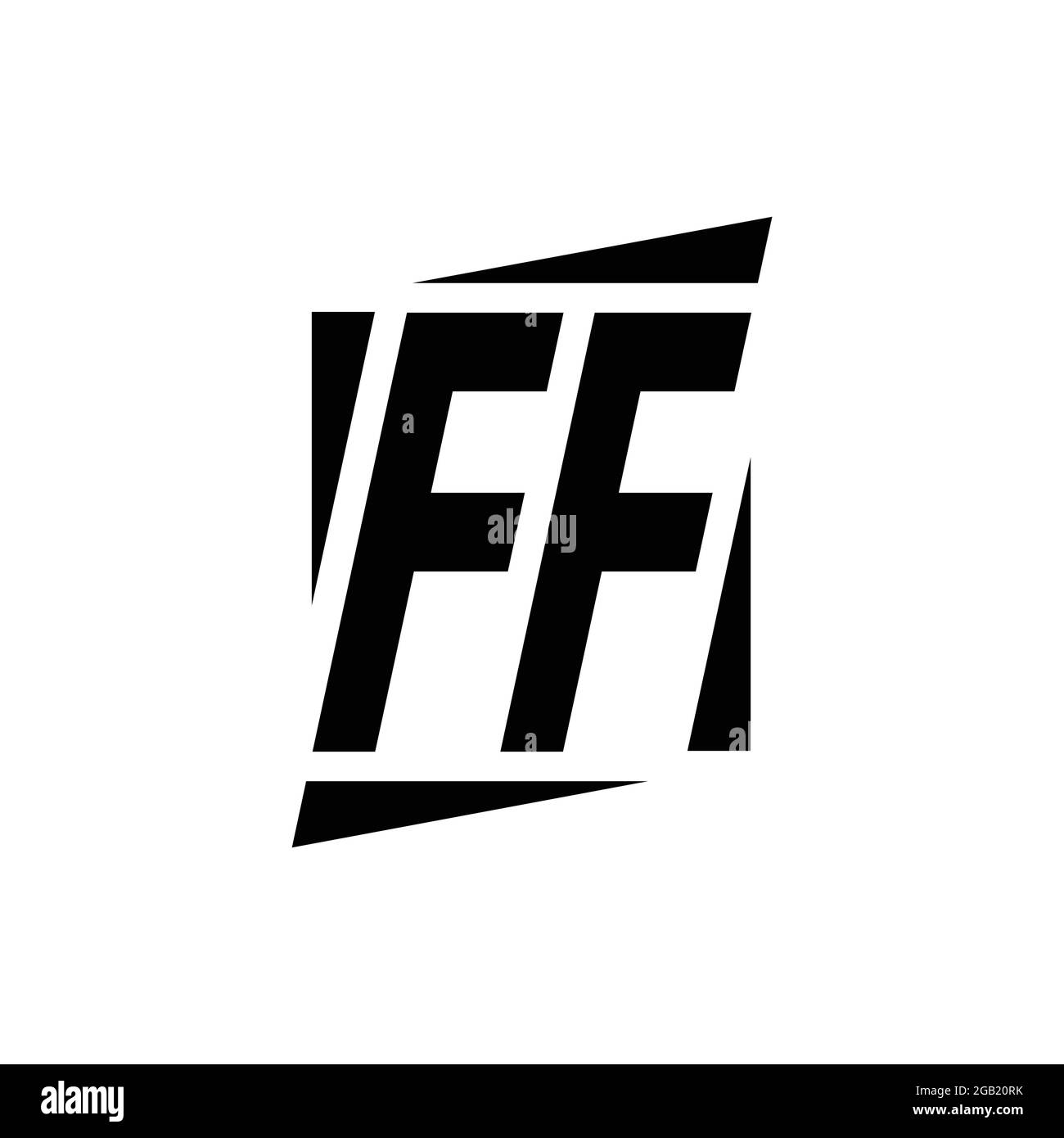 Logo FF monogramme avec modèle de conception de style moderne isolé sur fond blanc Illustration de Vecteur