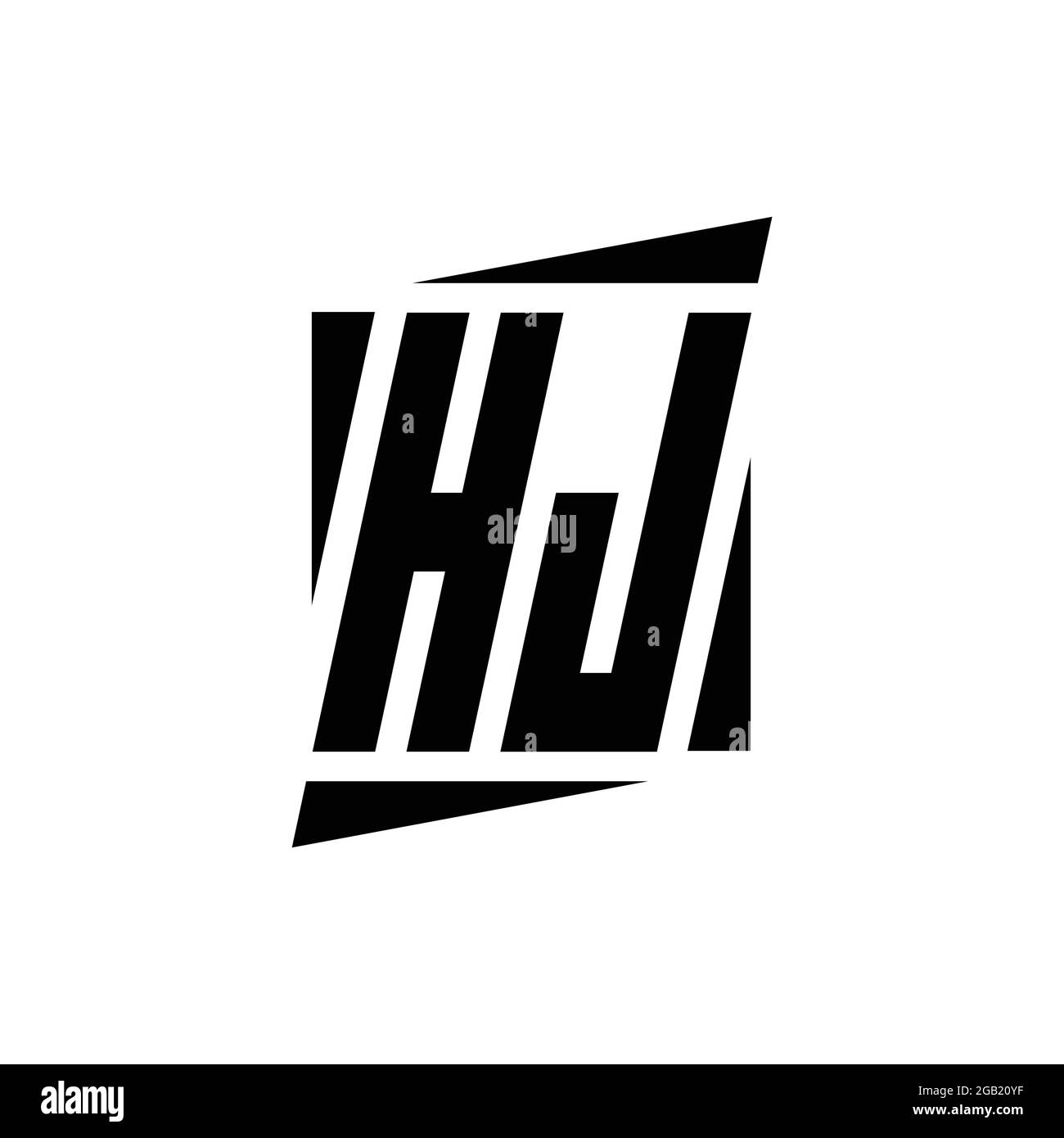 Monogramme HJ logo avec modèle de conception de style moderne isolé sur fond blanc Illustration de Vecteur