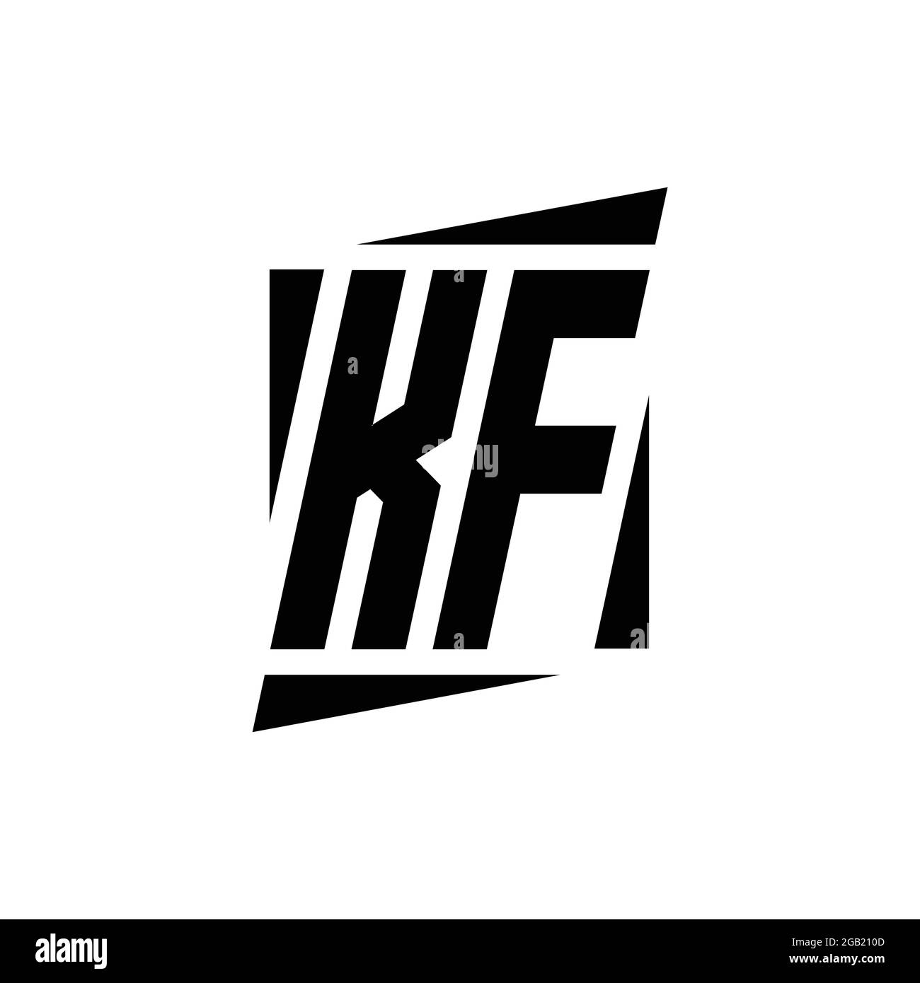 Monogramme KF logo avec modèle de conception de style moderne isolé sur fond blanc Illustration de Vecteur