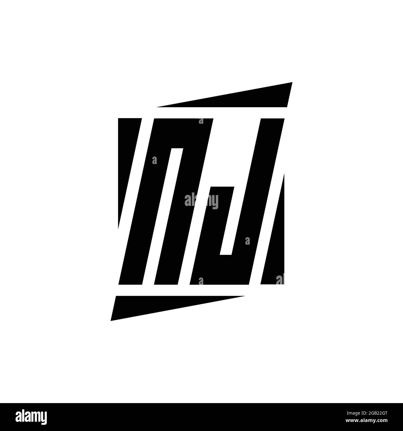 Monogramme du logo NJ avec modèle de conception de style moderne isolé sur fond blanc Illustration de Vecteur