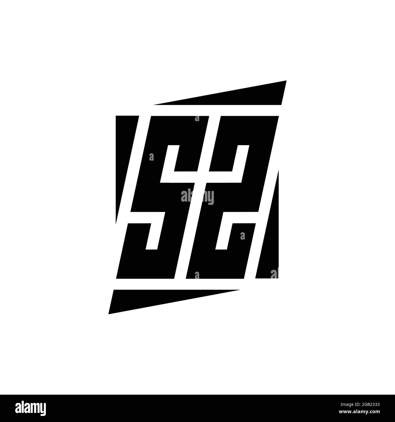 SZ logo monogramme avec modèle de conception de style moderne isolé sur fond blanc Illustration de Vecteur