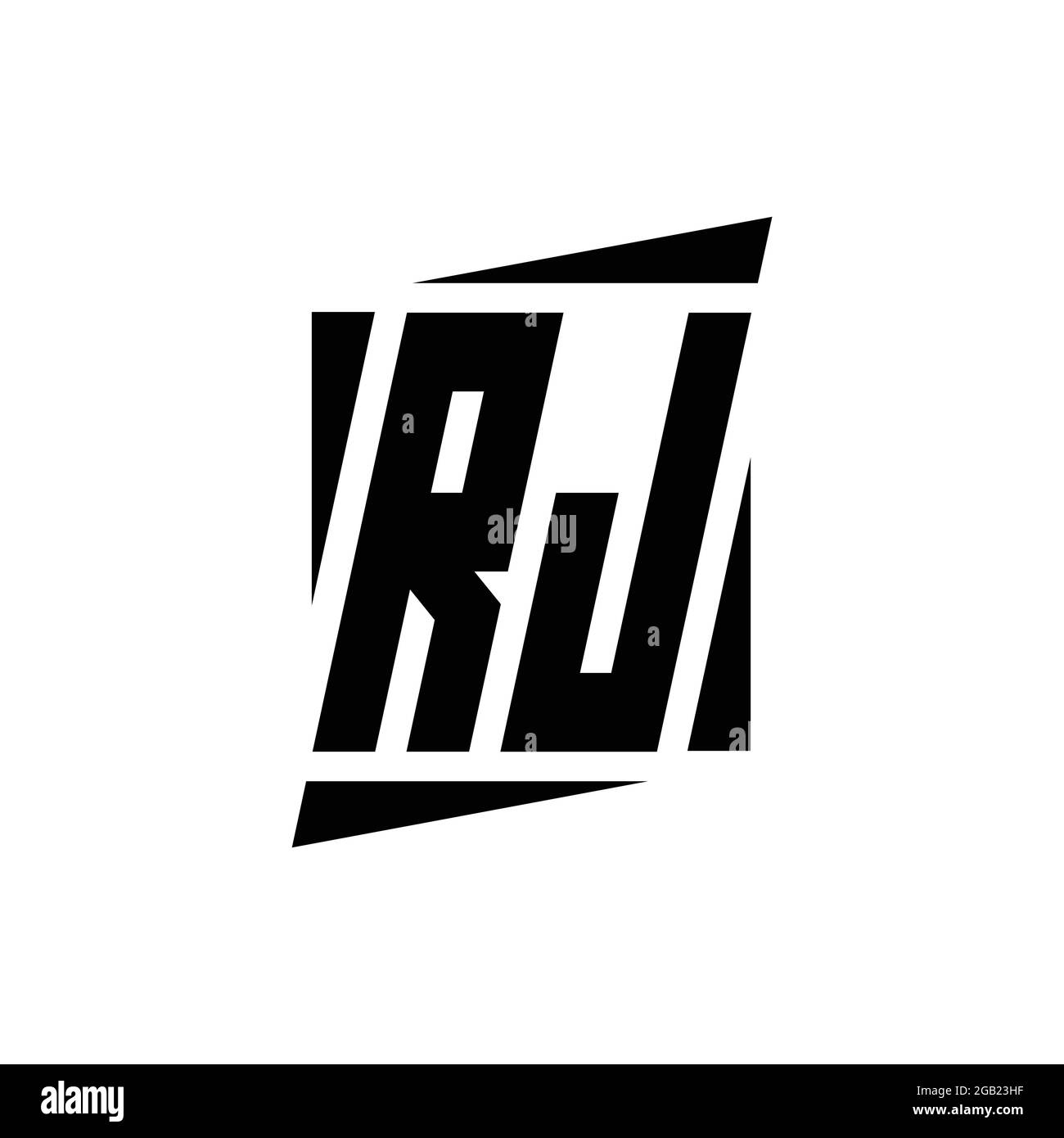 Monogramme RJ logo avec modèle de conception de style moderne isolé sur fond blanc Illustration de Vecteur