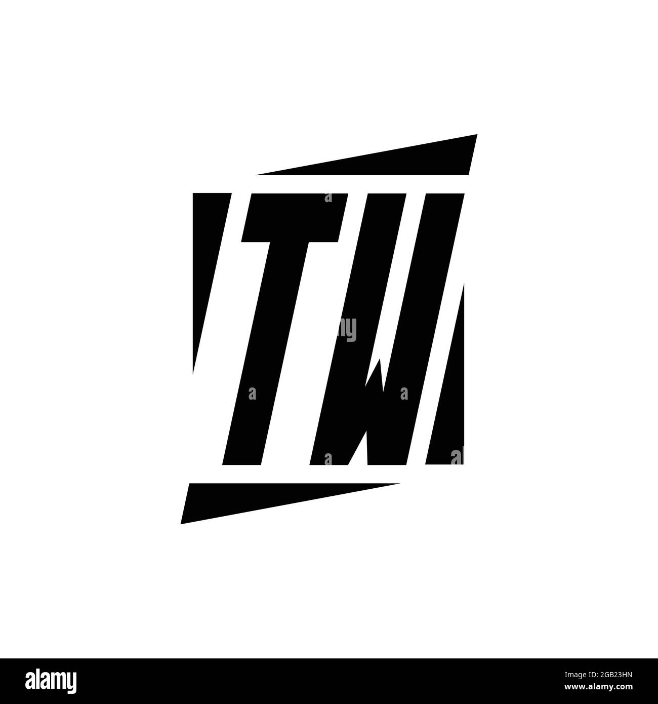 Monogramme TW logo avec modèle de conception de style moderne isolé sur fond blanc Illustration de Vecteur