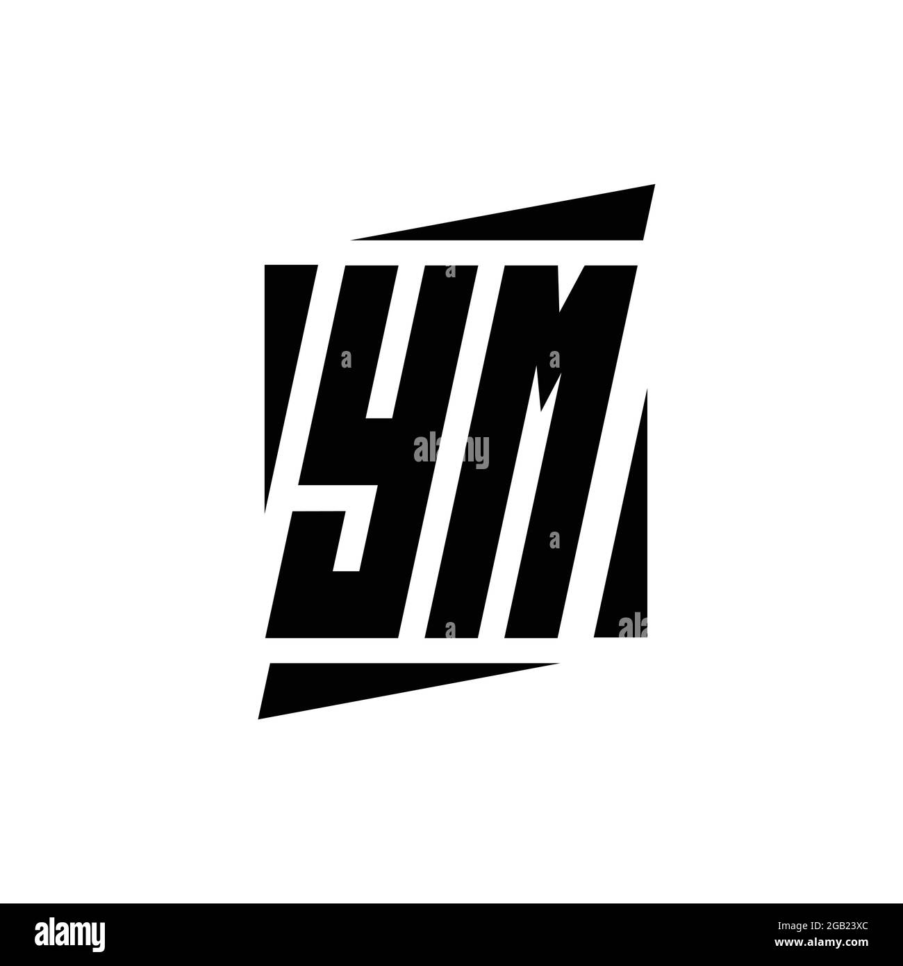 Monogramme logo YM avec modèle de conception de style moderne isolé sur fond blanc Illustration de Vecteur
