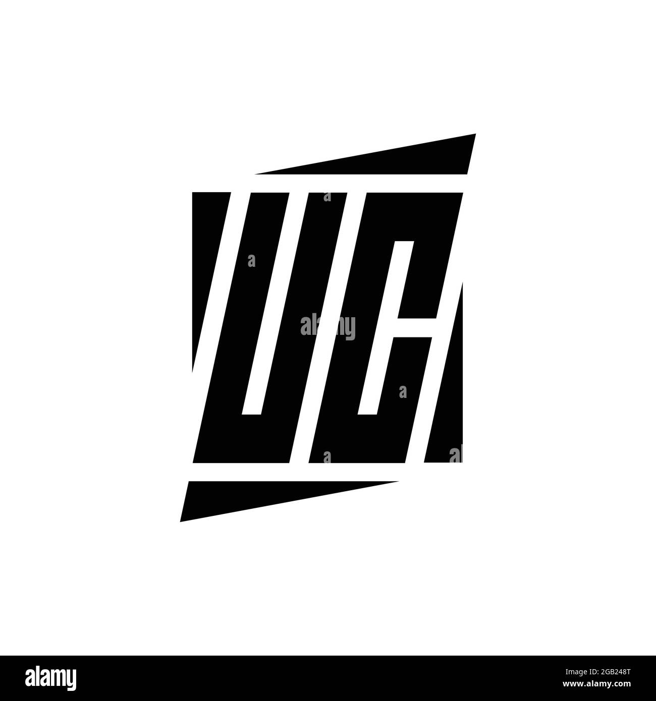 Monogramme UC logo avec modèle de conception de style moderne isolé sur fond blanc Illustration de Vecteur