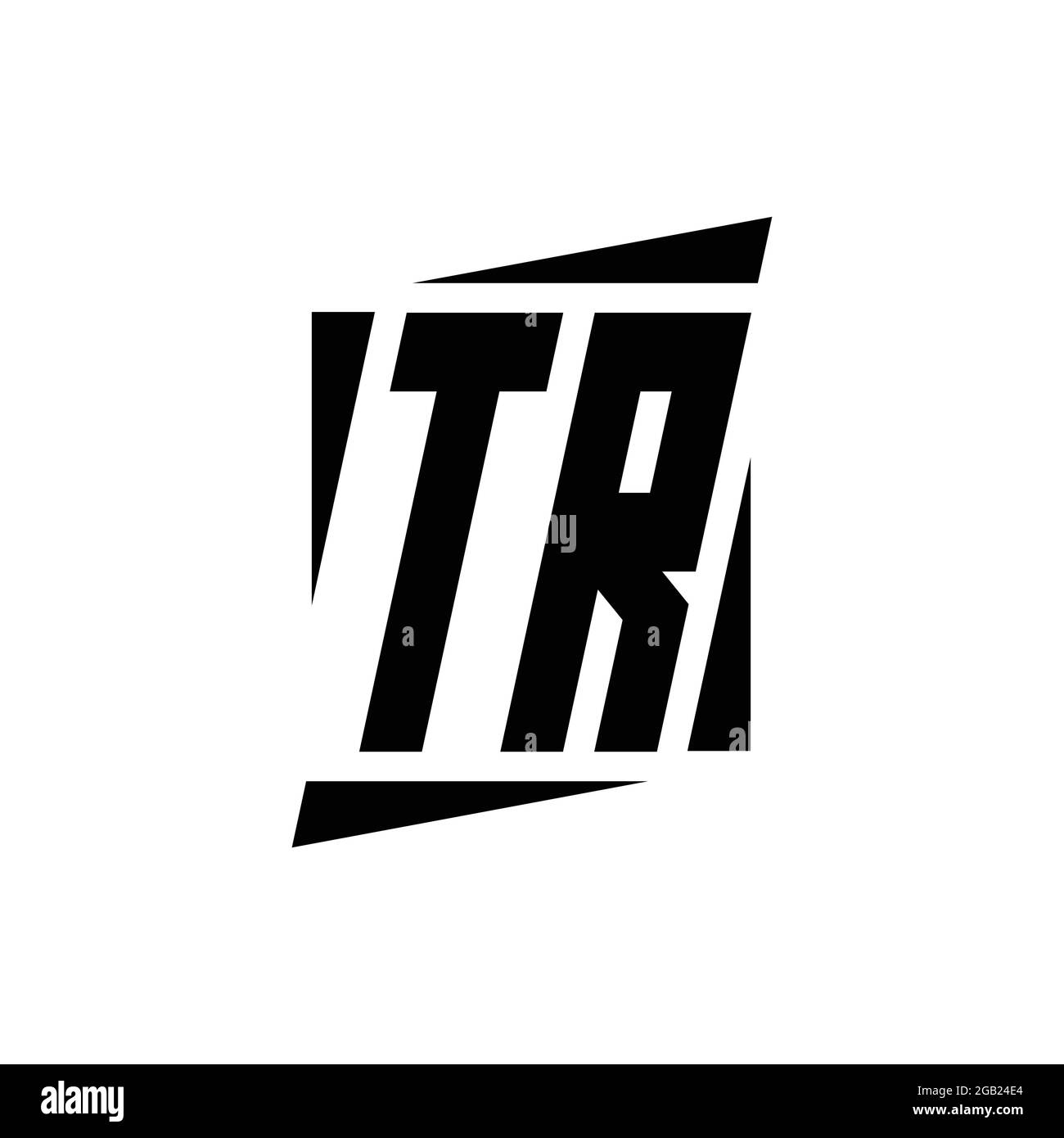 Logo TR monogramme avec modèle de conception de style moderne isolé sur fond blanc Illustration de Vecteur