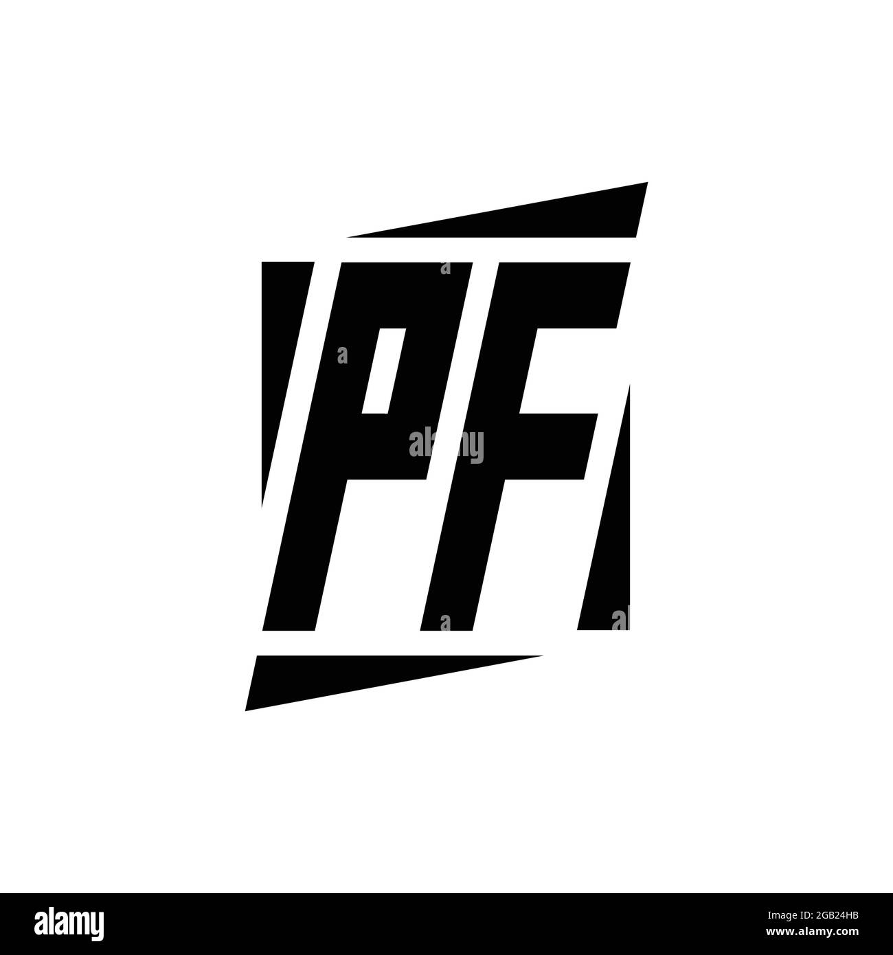 Monogramme PF logo avec modèle de conception de style moderne isolé sur fond blanc Illustration de Vecteur