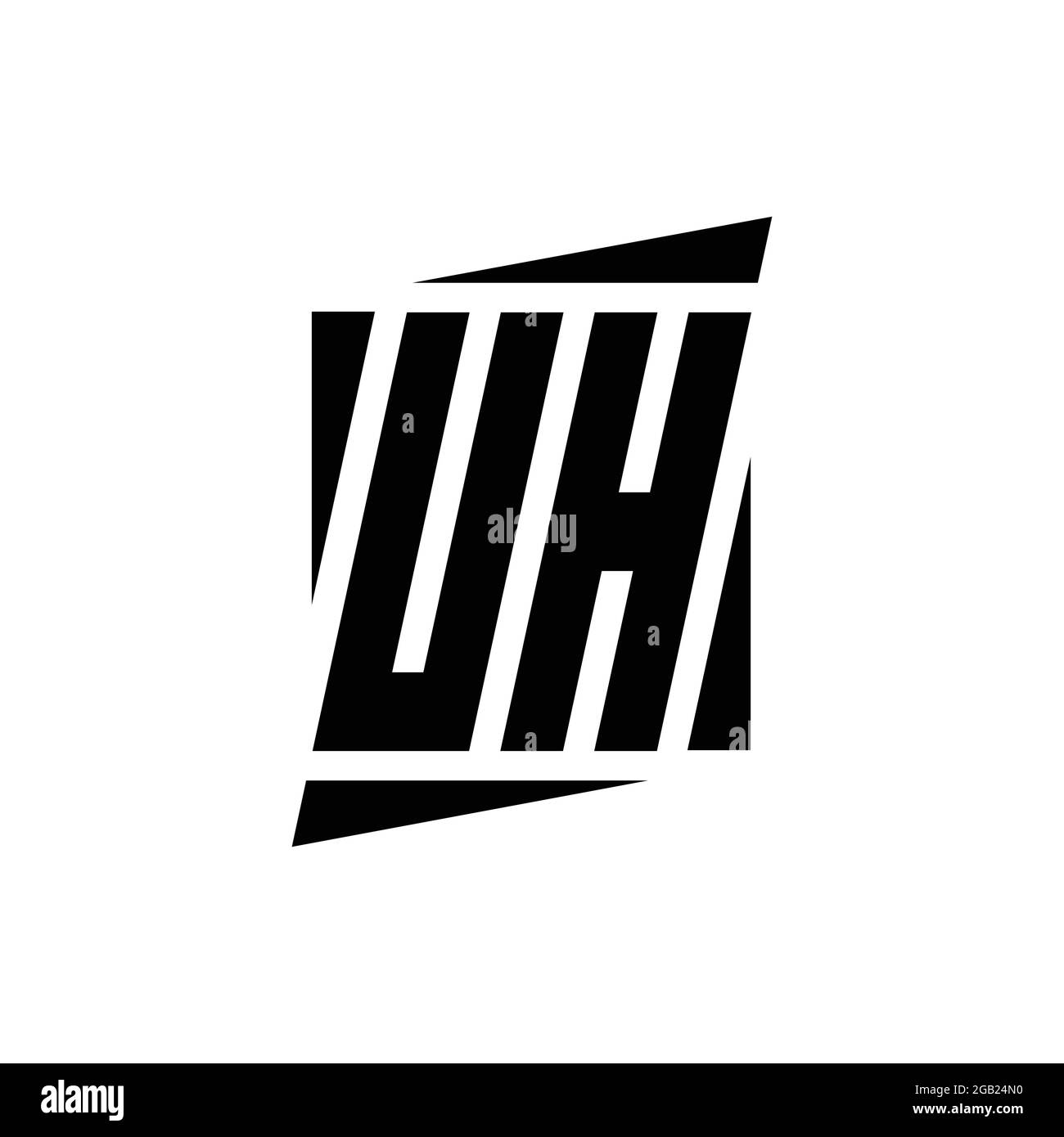 UH logo monogramme avec modèle de conception de style moderne isolé sur fond blanc Illustration de Vecteur