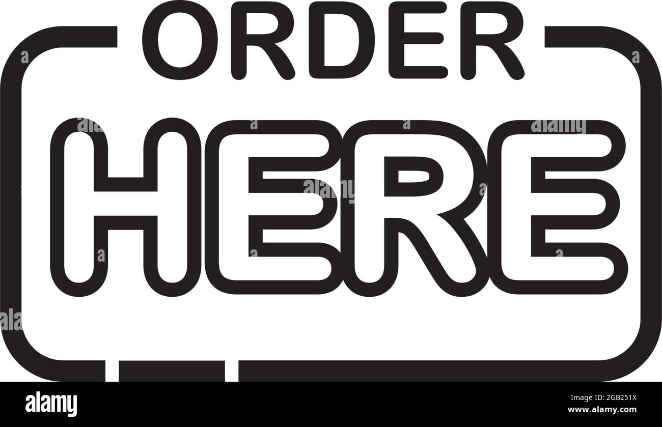 Commandez ici signer logo design modèle vectoriel Illustration de Vecteur