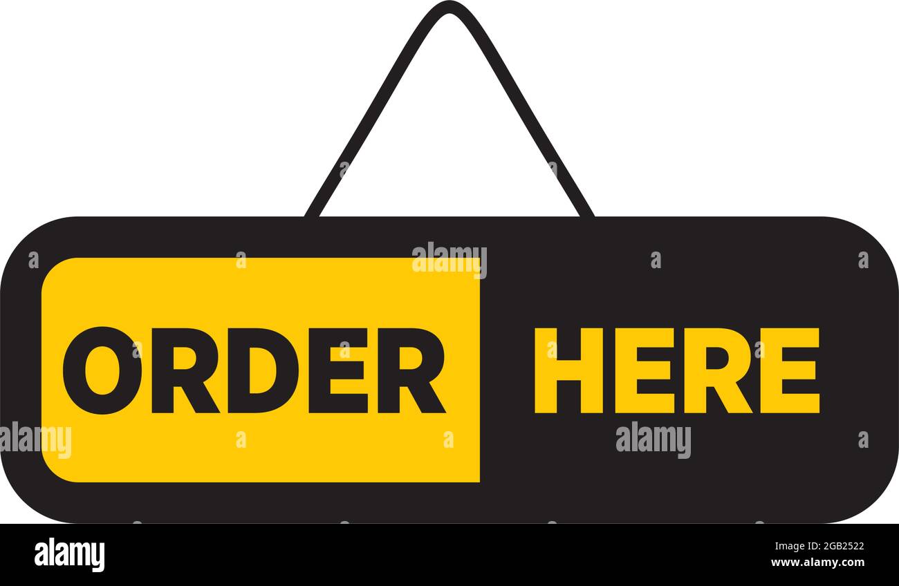 Commandez ici signer logo design modèle vectoriel Illustration de Vecteur