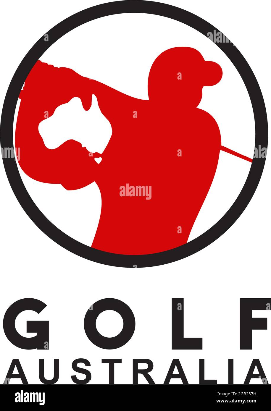 Modèle de vecteur de conception de logo de golf Australie Illustration de Vecteur