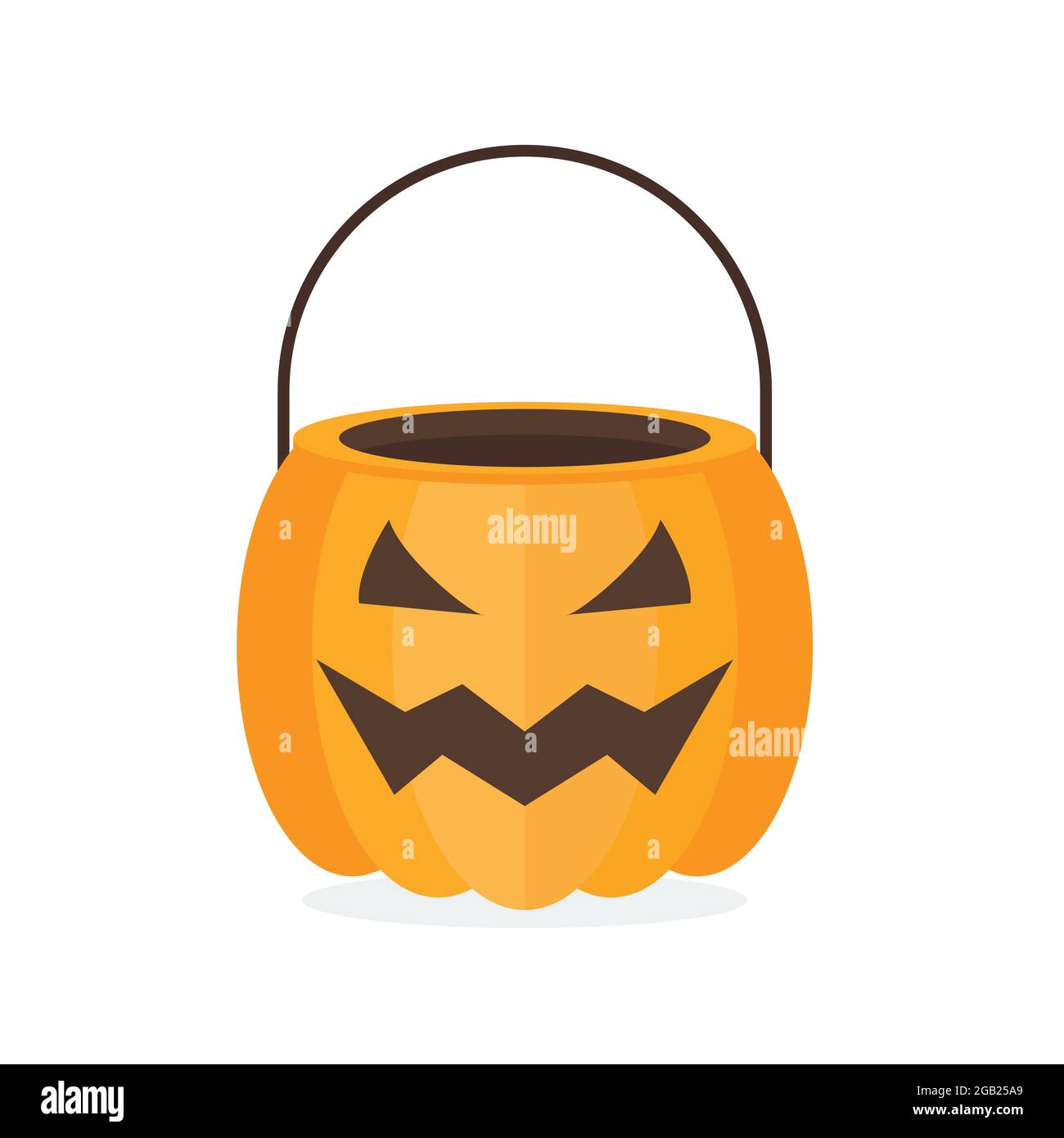 Panier de citrouille d'Halloween. Bol à lanterne Jack o. Illustration  vectorielle de style plat Image Vectorielle Stock - Alamy