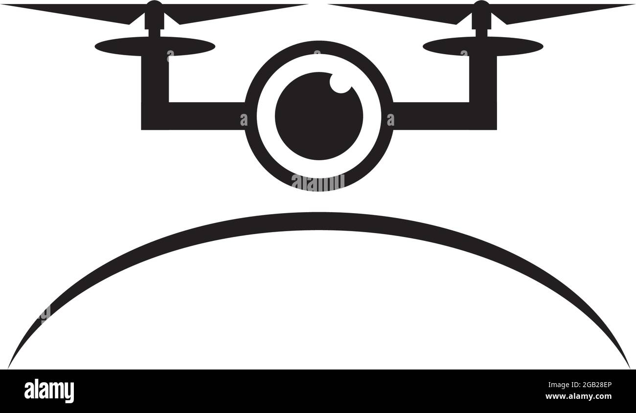 Modèle vectoriel de conception de logo de technologie de drone Illustration de Vecteur