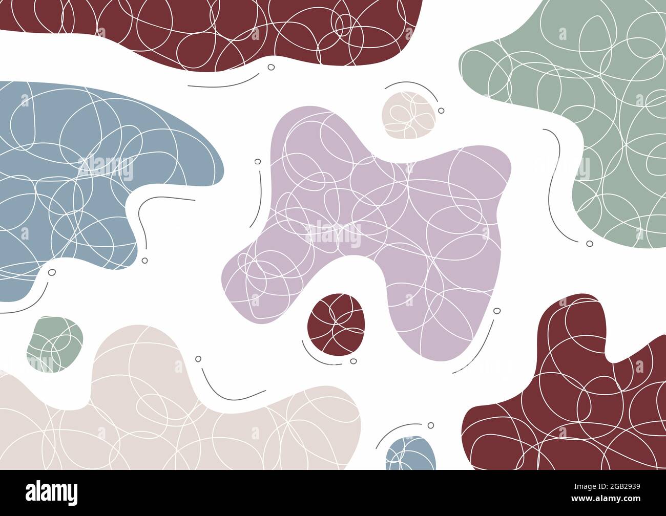 Motif abstrait de l'œuvre d'art Splash Doodle modèle décoratif. Conception avec style de ligne noire avec un arrière-plan minimal. Illustration de Vecteur