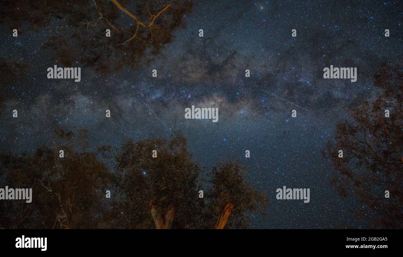 Milky Way , Warrumbungles Dark Sky Reserve centre-ouest NSW Australie Banque D'Images