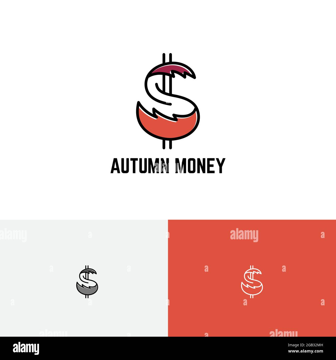 Automne argent automne Vente Marketing logo d'entreprise Illustration de Vecteur