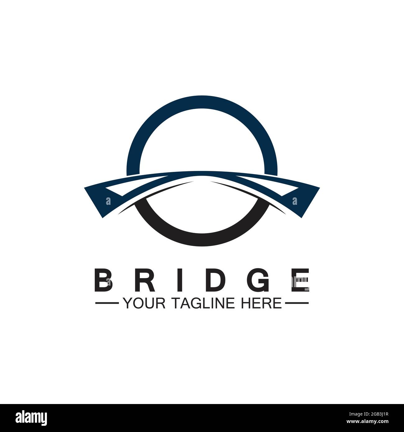 Modèle de conception d'illustration d'icône de vecteur de logo Bridge Illustration de Vecteur