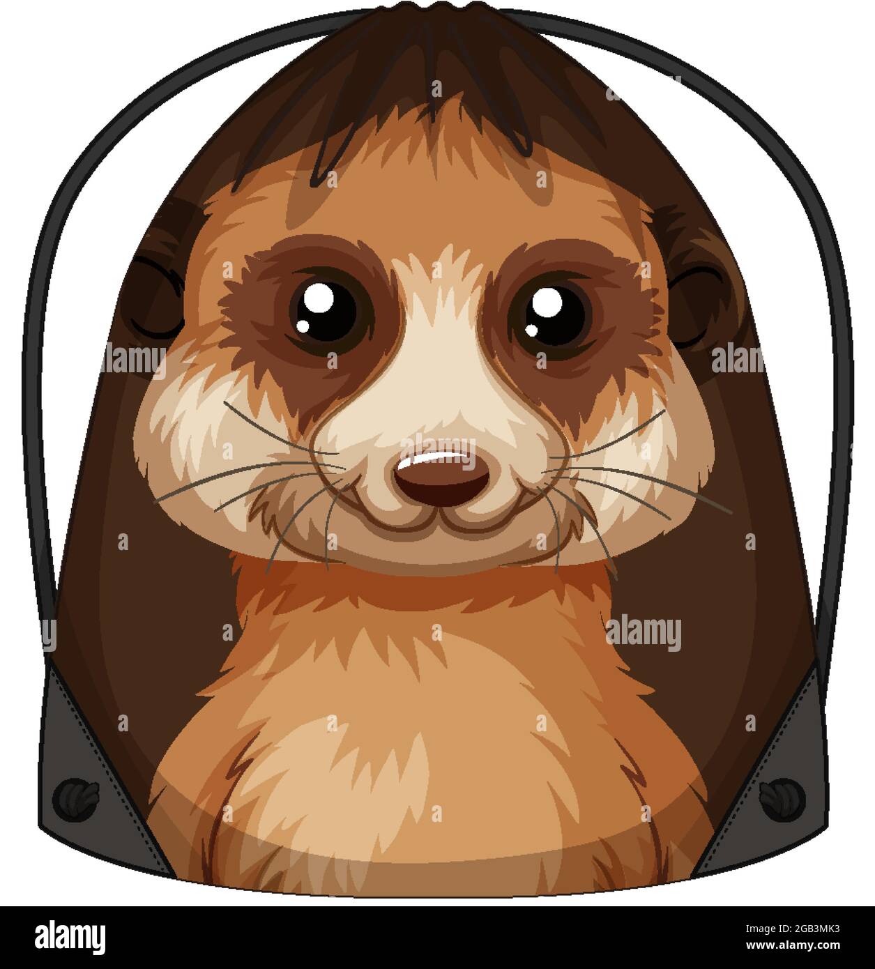Sac à dos avec cordon et motif meerkat Illustration de Vecteur