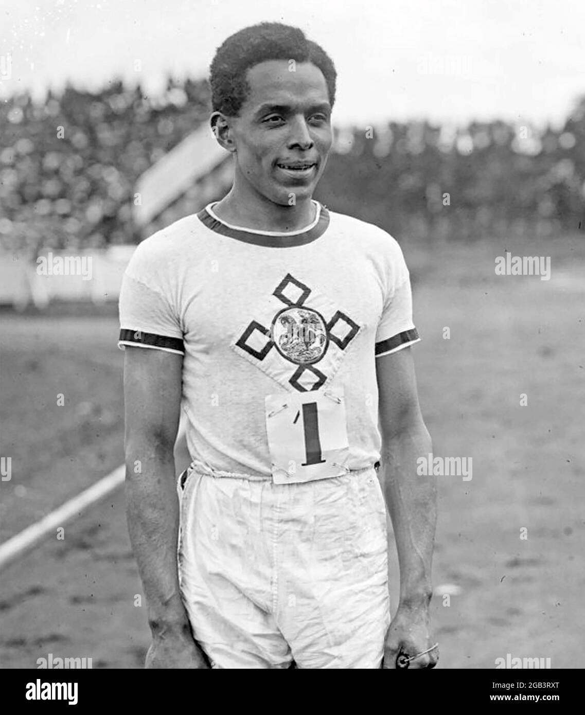 HARRY EDWARD (1898-1973) athlète olympique britannique lors de la rencontre .A.A. à Stamford Bridge, Londres, en juillet 1922 Banque D'Images