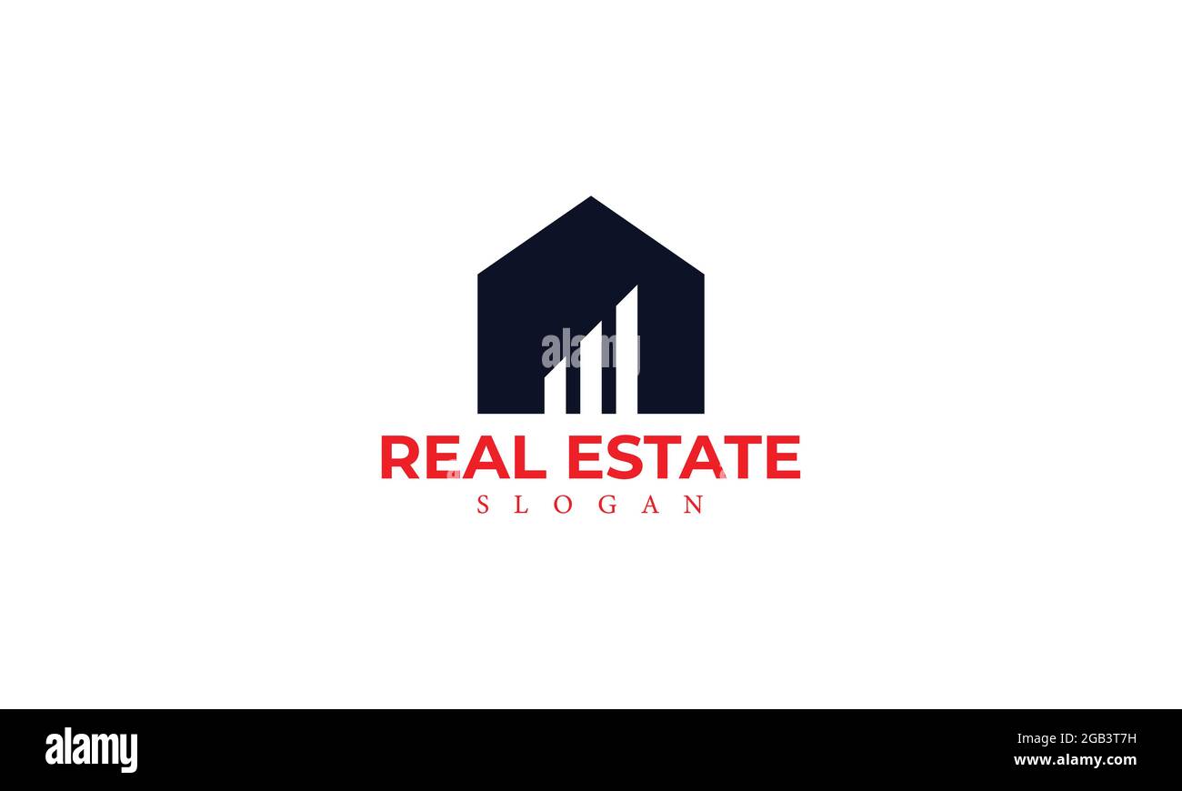 Modèle de logo vectoriel immobilier. Illustration vectorielle abstraite de la conception du logo de la maison. Modèle d'icône de monogramme de propriété Illustration de Vecteur
