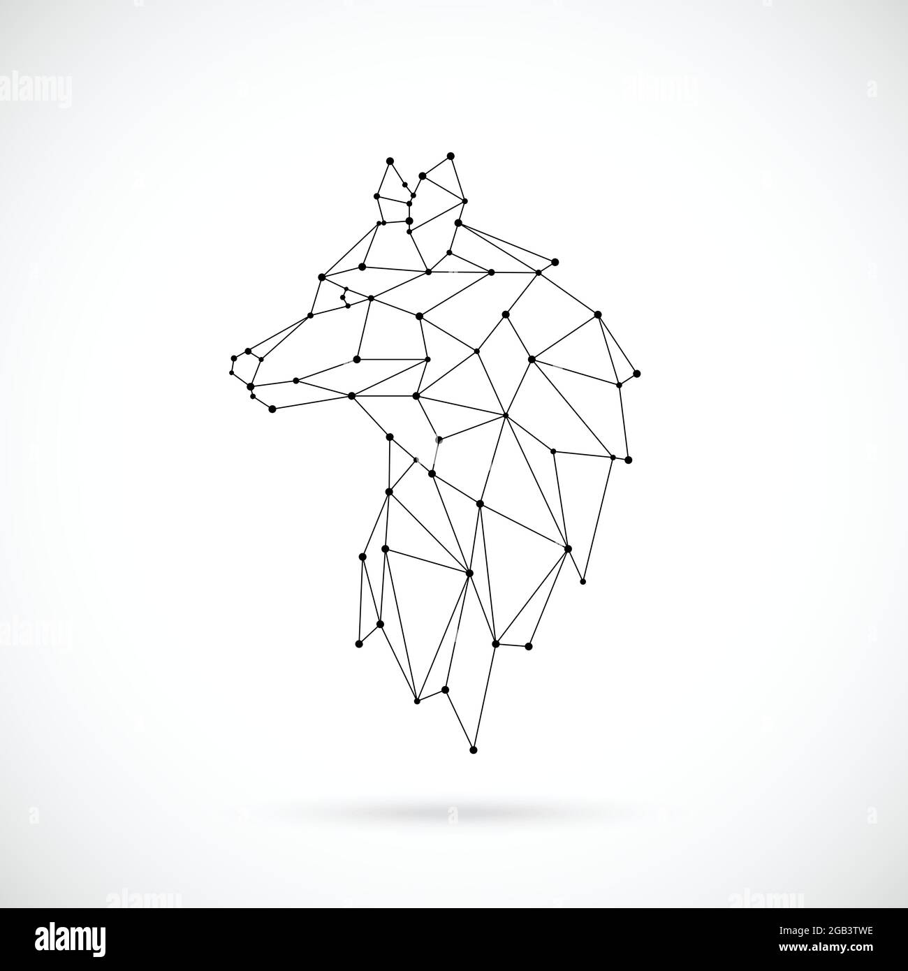 Silhouette de loup géométrique. Image du loup sous forme de constellation. Illustration vectorielle. Illustration de Vecteur
