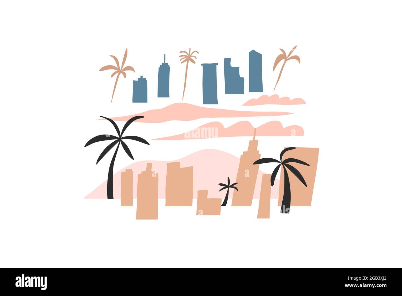 Vecteur main résumé stock graphique icône illustrations éléments collection ensemble avec ville simple Urban CityScape créateur isolé sur blanc Illustration de Vecteur