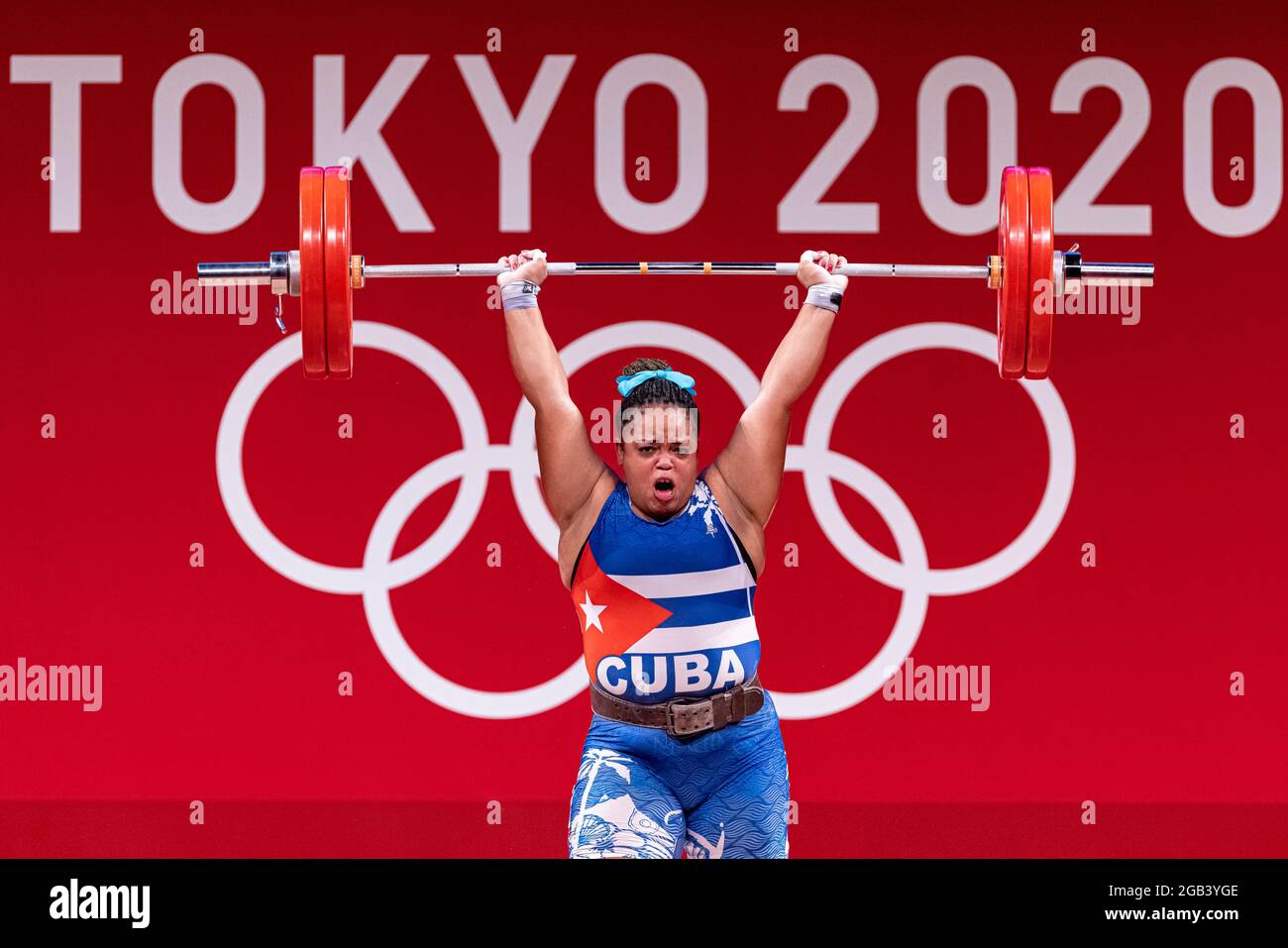 Tokyo, Japon. 2 août 2021. Jeux Olympiques : haltérophilie, groupe B de 87 kg et de 87 kg pour femmes, au Forum international de Tokyo. © ABEL F. ROS / Alamy Live News Banque D'Images