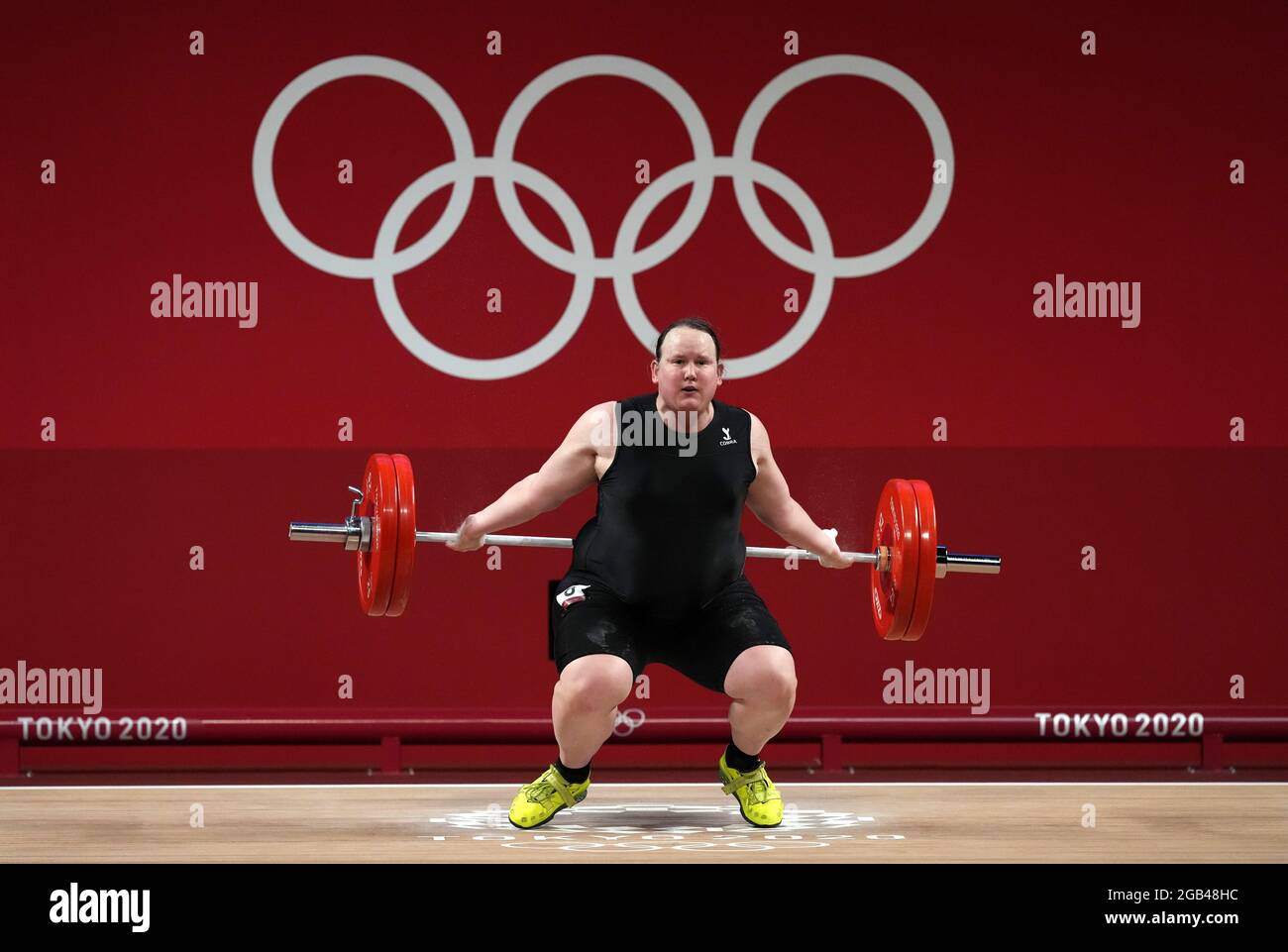 Laurel Hubbard de Nouvelle-Zélande dans le groupe des femmes +87kg UN haltérophilie au Forum international de Tokyo le dixième jour des Jeux Olympiques de Tokyo 2020 au Japon. Date de la photo: Lundi 2 août 2021. Banque D'Images