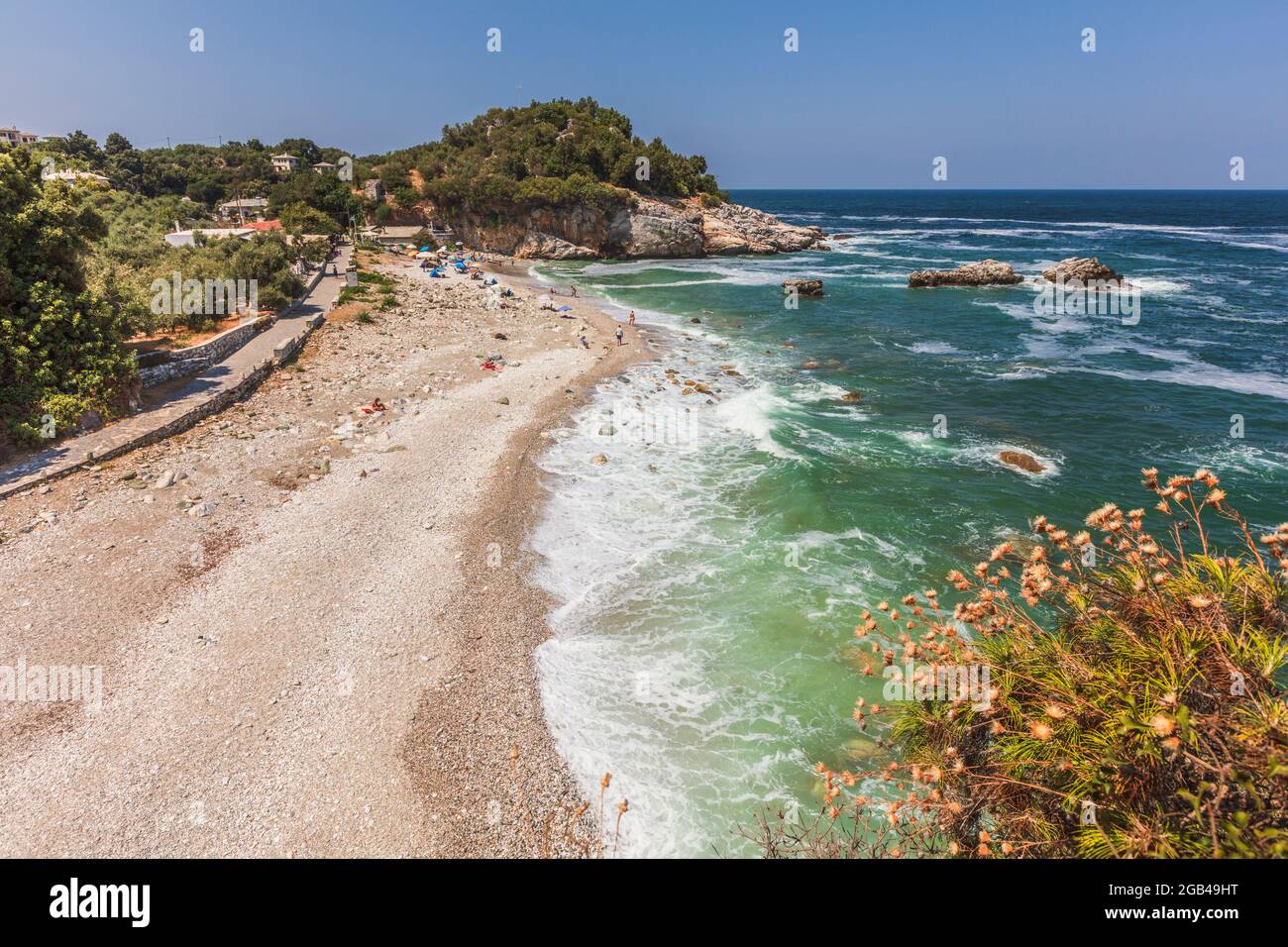 Agios Ioannis, Pélion, Grèce - juillet 2021 : Plage de Damouchari Banque D'Images