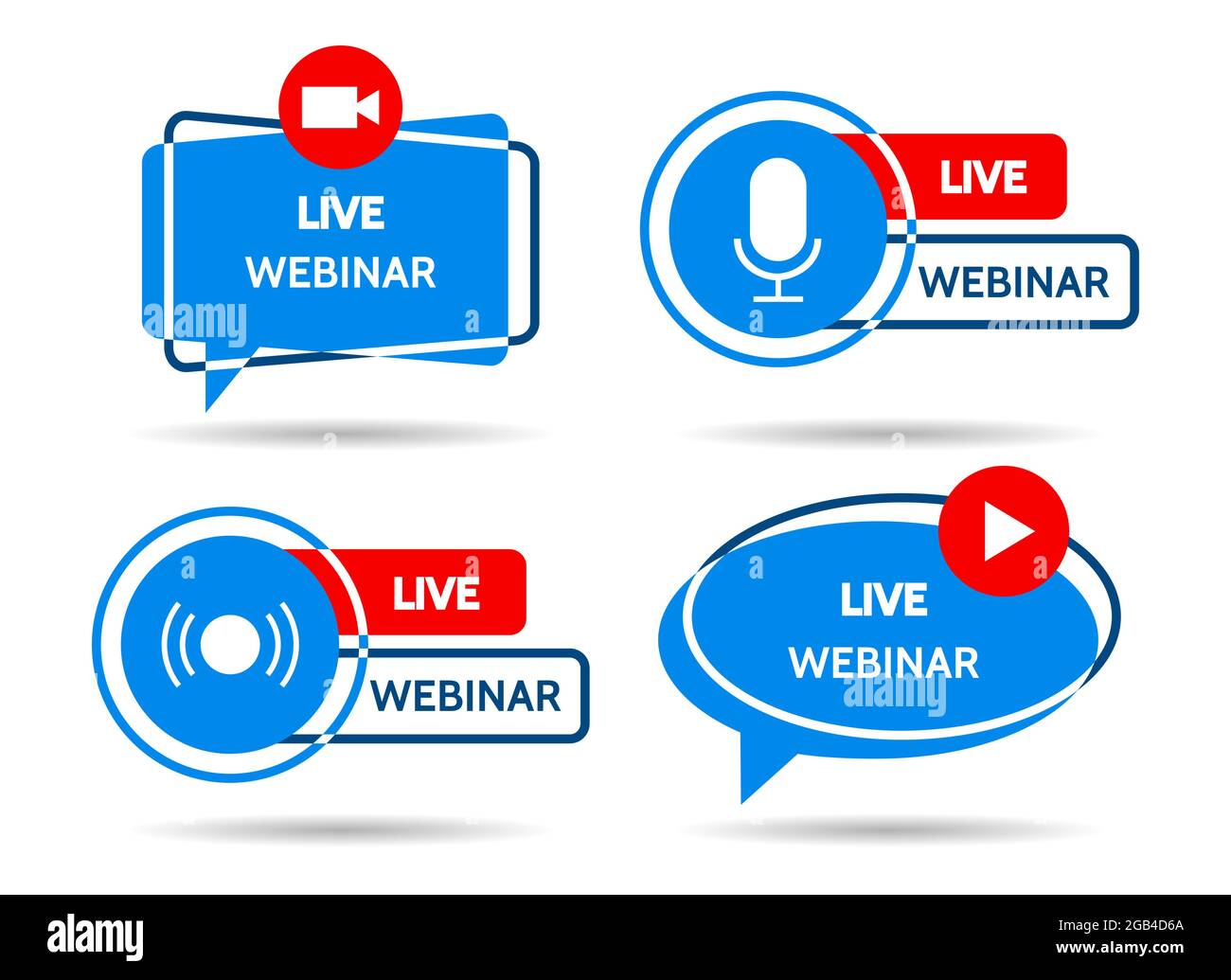 Logos de webinars en direct Illustration de Vecteur