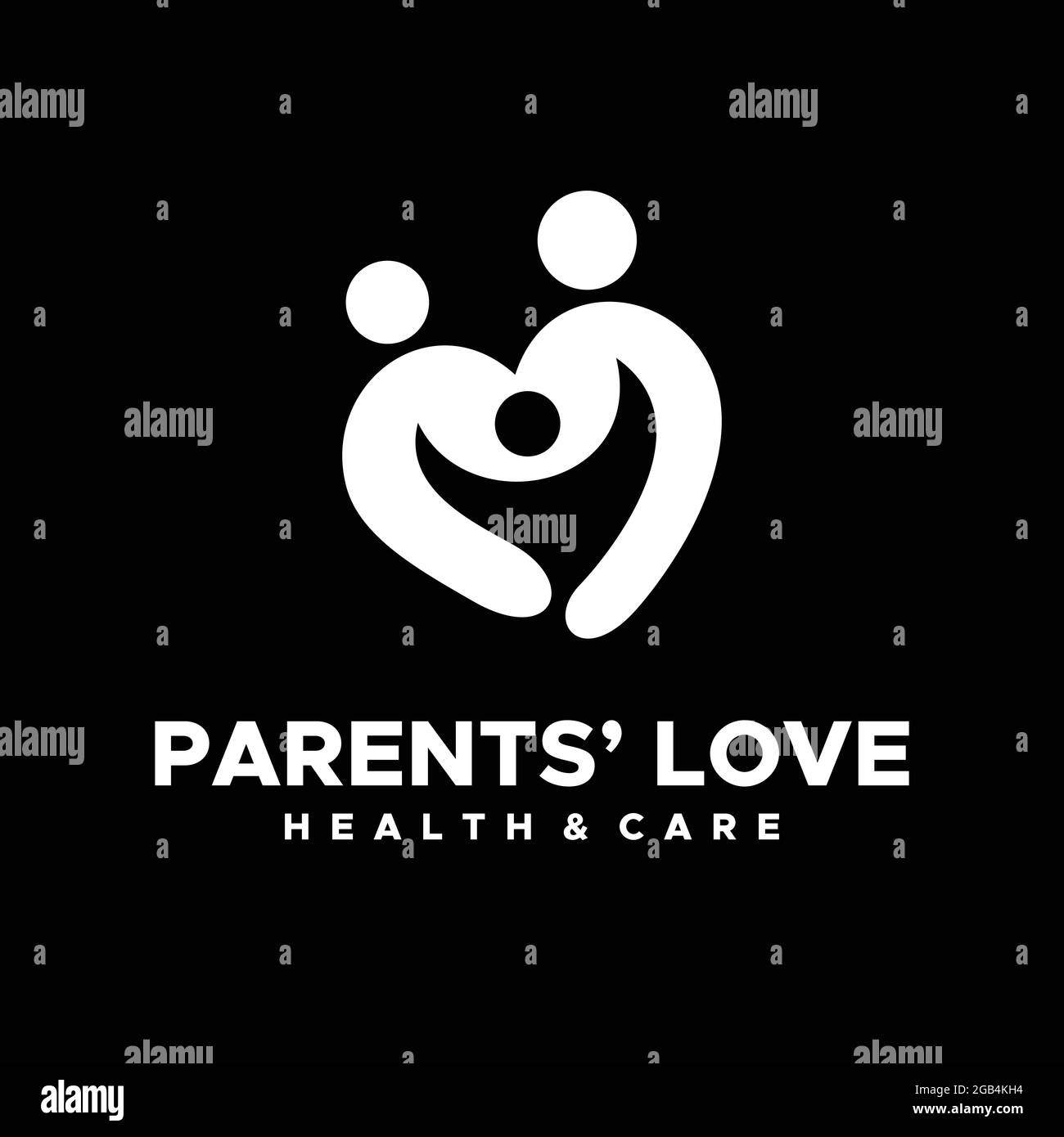 Logo abstrait parent, enfant et amour Illustration de Vecteur