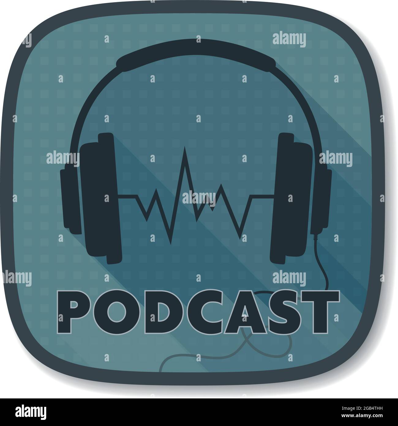 icône de podcast ou logo avec symbole de casque stéréo, illustration vectorielle Illustration de Vecteur