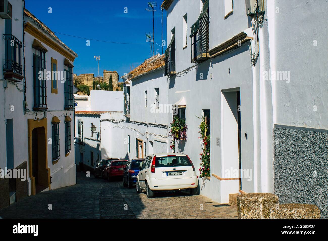 Carmona Espagne le 31 juillet 2021 Paysage urbain de Carmona appelé l'étoile lumineuse de l'Europe, la ville montre une disposition typique étroite et sinueuse arabe Banque D'Images