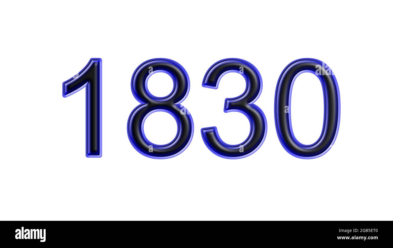 bleu 1830 chiffres effet 3d fond blanc Banque D'Images