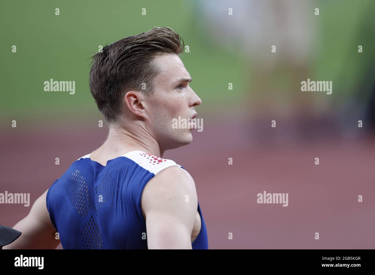 Tokyo, Japon. 1er août 2021. Karsten WARHOLM (NOR) pendant les Jeux Olympiques Tokyo 2020, Athletics Men's 400m Haies semi final le 1er août 2021 au Stade Olympique à Tokyo, Japon - photo Yuya Nagase/photo Kishimoto/DPPI crédit: Agence photo indépendante/Alamy Live News Banque D'Images