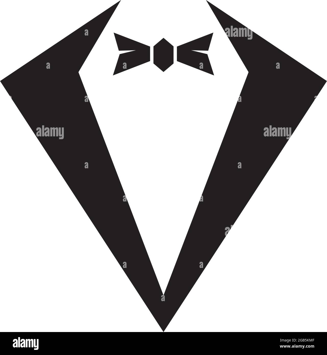 Tuxedo avec logo noeud papillon modèle vectoriel Illustration de Vecteur