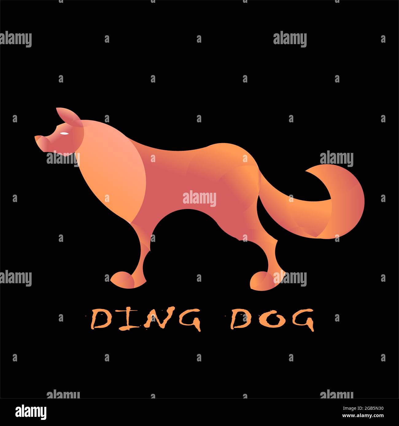 Image vectorielle d'une illustration graphique avec un rapport d'or d'un chien ou d'un loup. Convient aux logos de produits, marques, boutiques ou autres contenus Illustration de Vecteur