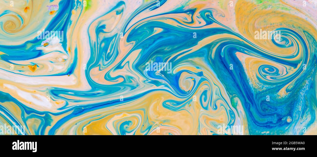 Motif artistique fluide. Texture mélangée d'encre abstraite. Fond psychédélique multicolore Banque D'Images