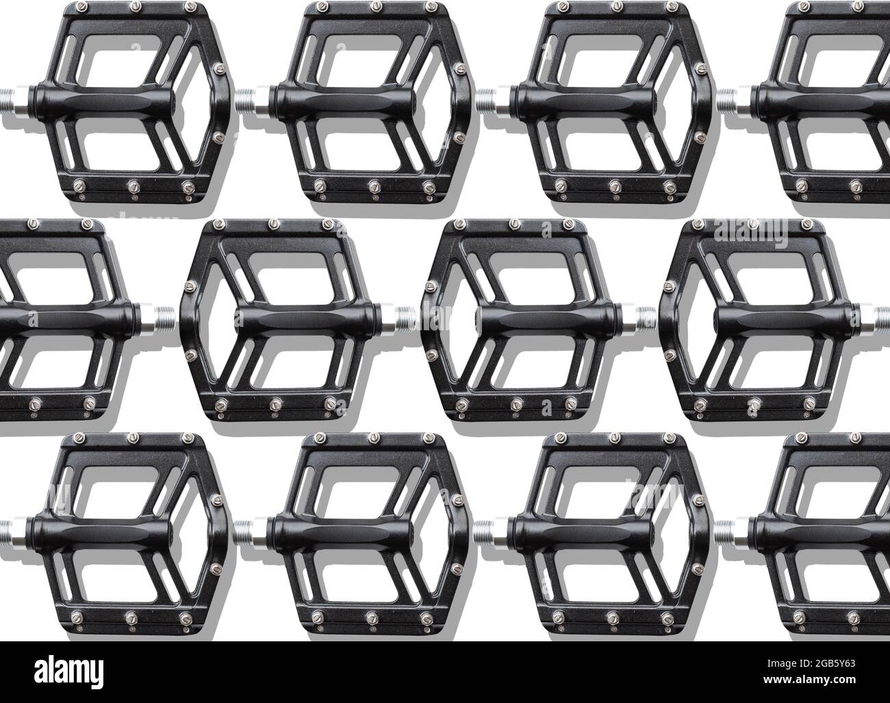 texture de la pédale de vélo de montagne sur fond blanc Banque D'Images
